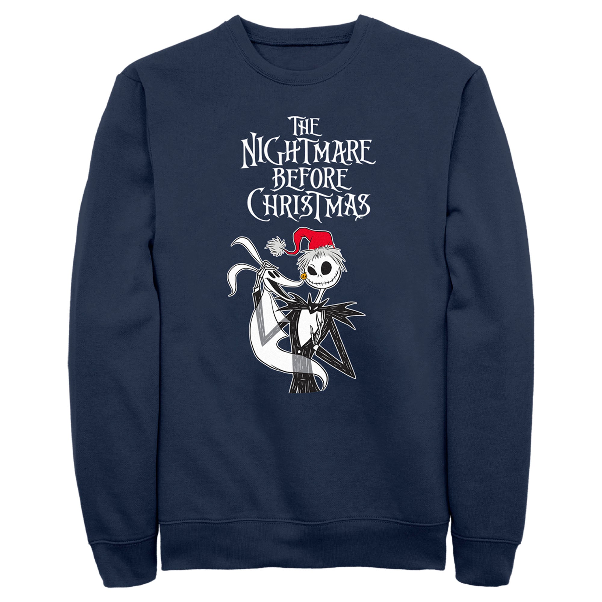 Men's The Nightmare Before Christmas Jack Skellington Santa Hat Logo Sweatshirt Men's The Nightmare Before Christmas Jack Skellington Santa Hat Logo Sweatshirt