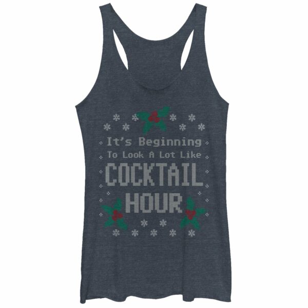 Women’s CHIN UP Christmas Cocktail Hour Racerback Tank Top