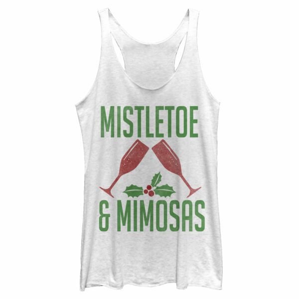 Women’s CHIN UP Christmas Mistletoe and Mimosas Racerback Tank Top