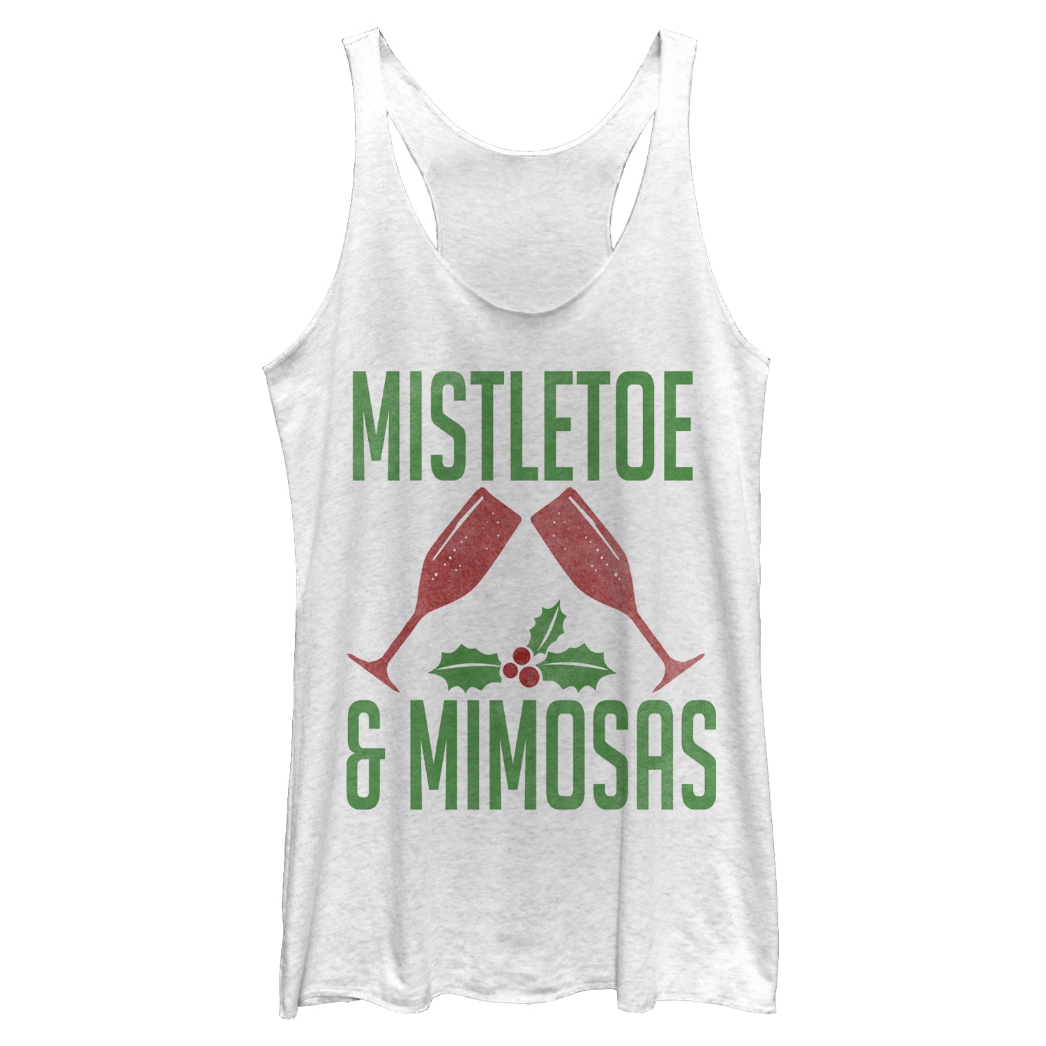 Women's CHIN UP Christmas Mistletoe and Mimosas Racerback Tank Top Women's CHIN UP Christmas Mistletoe and Mimosas Racerback Tank Top