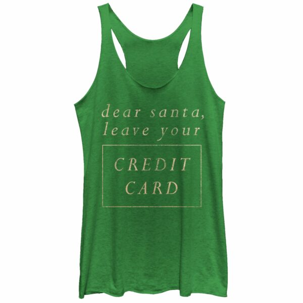 Women’s CHIN UP Christmas Santa Leave the Credit Card Racerback Tank Top