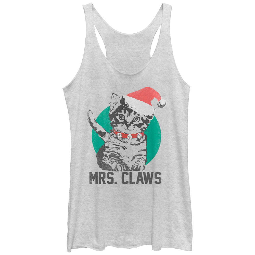 Women's Lost Gods Christmas Kitten Mrs. Claws Racerback Tank Top Women's Lost Gods Christmas Kitten Mrs. Claws Racerback Tank Top