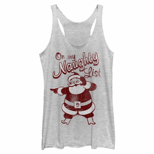 Women’s Lost Gods Christmas Santa on my Naughty List Racerback Tank Top