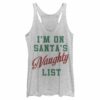 Women’s Lost Gods Christmas Santa’s Naughty List Racerback Tank Top
