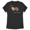Women’s Lost Gods Christmas Wake Me Sloth T-Shirt