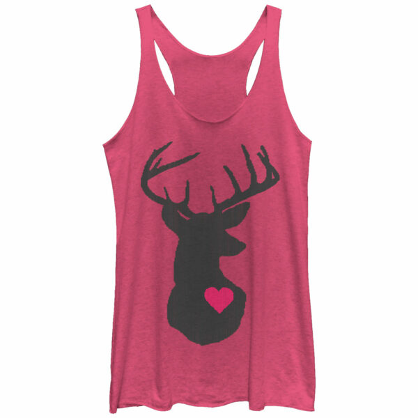 Women’s Lost Gods Reindeer Heart Stitch Print Racerback Tank Top
