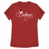 Women’s Lost Gods Santa Hat Believe T-Shirt