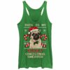 Women’s Lost Gods Ugly Christmas Pug & Candy Canes Racerback Tank Top
