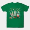 Christmas cartoon fun with Santa Reindeer and Trees shirt