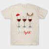 Christmas spirit funny glasses of wine santa hat Reindeer shirt