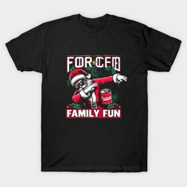 Forced family fun sarcastic dabbing Santa shirt