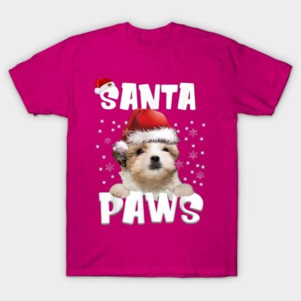 Funny teddy bear dog Christmas lights tree dog lover shirt