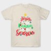 Jesus is the reason for the season Christmas tree lights shirt