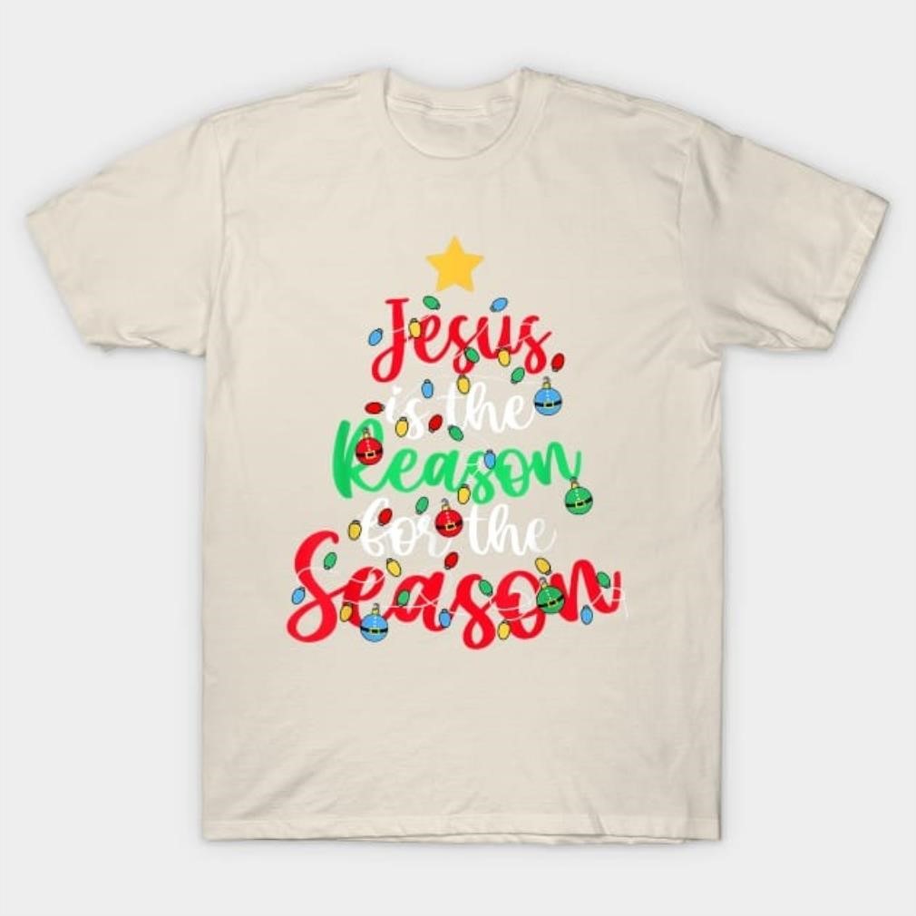 Jesus is the reason for the season Christmas tree lights shirt Jesus is the reason for the season Christmas tree lights shirt