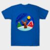 Reindeer and Christmas tree snowy winter night shirt