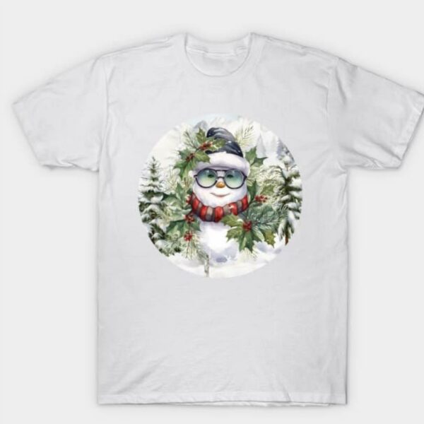 Snowman in glasses shirt