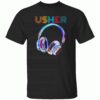 USHER Hiphop Fan Music Headphone Vintage Design T-Shirt