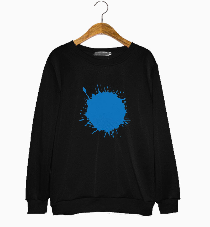 Color Blue Paint Spill Sweatshirt Color Blue Paint Spill Sweatshirt