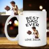 Best Dad Ever With Your Kid’s Picture Custom Personalized Text White Coffee Mugs