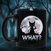 Cat What Murderous Black Cat with Knife Halloween Black Coffee Mugs