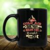 Cold Air Dark Night Warm Fire Bright Stars Camping Themed Black Coffee Mugs