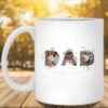 Dad Watercolor Photo Collage Lucky In Love Blessed With Family Custom Personalized White Coffee Mugs