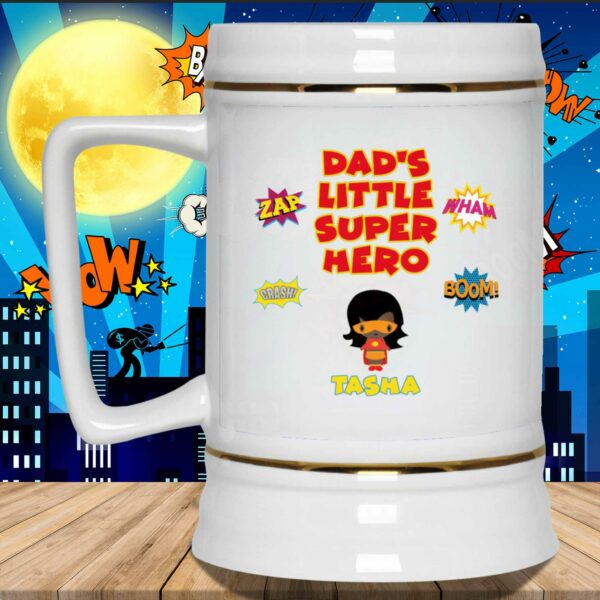 Dad’s Little Super Heroes Custom Personalized 22oz Mug Stein