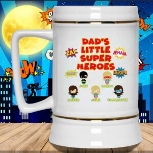 Dads Little Super Heroes Custom Personalized 22oz Mug Stein 5