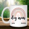 Dog Mom Rose Blush Rainbow Custom Personalized Coffee Mug