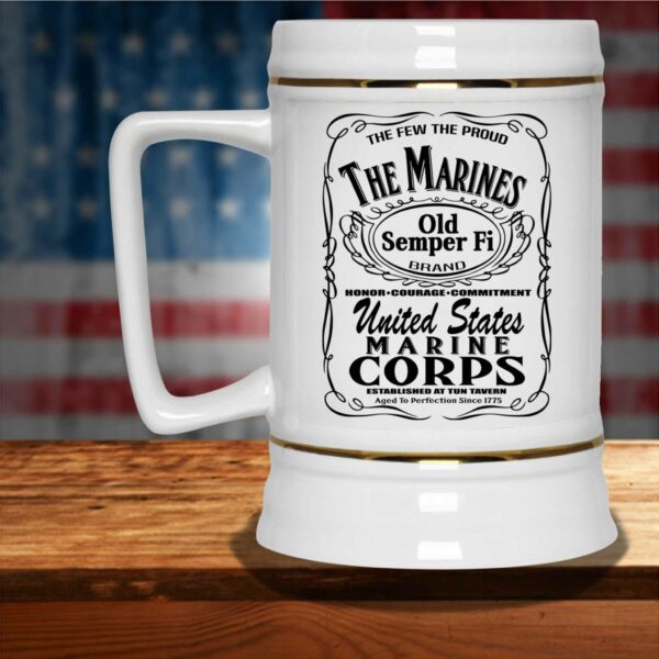 The Marine Corps Aged To Perfection Military Themed White Beer Mug