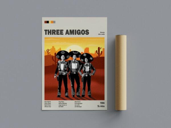 Three Amigos Movie Poster – Classic Comedy Western Art Print