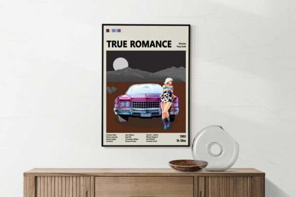 True Romance 1993 Movie Poster – Quentin Tarantino’s Classic Crime Romance Art Print