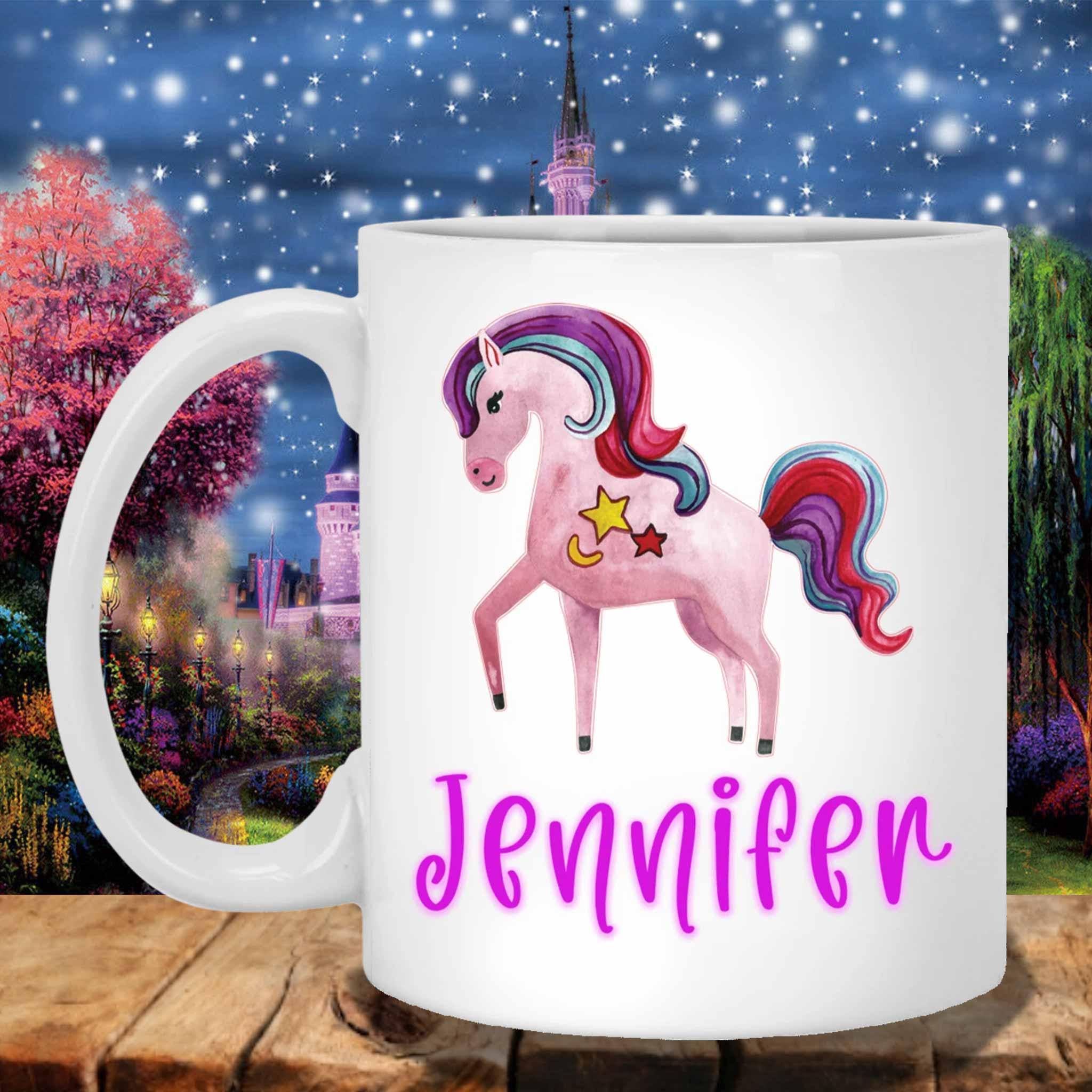 Unicorn Moon and Stars Custom Personalized Mugs Unicorn Moon and Stars Custom Personalized Mugs