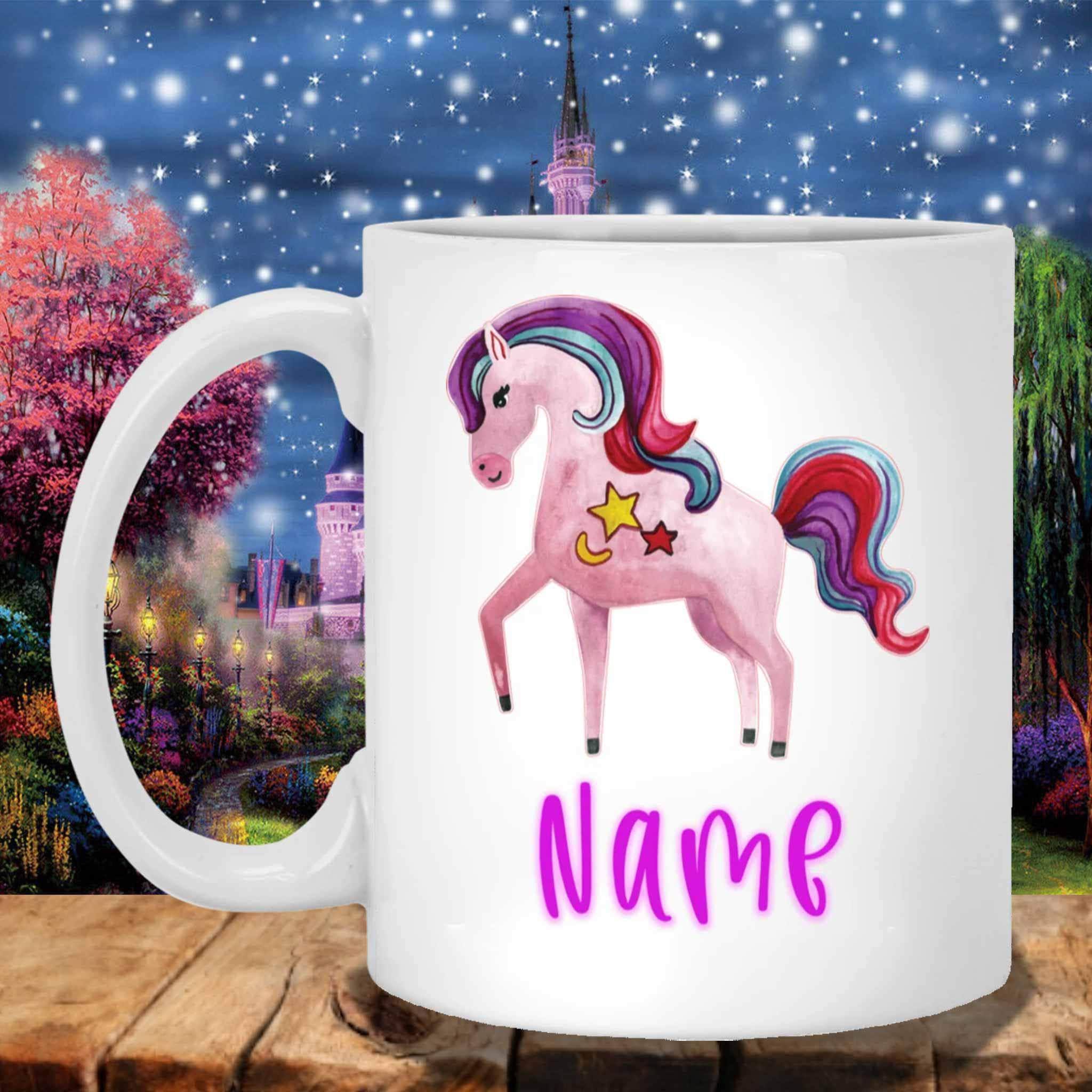 Unicorn Moon and Stars Custom Personalized Mugs Unicorn Moon and Stars Custom Personalized Mugs