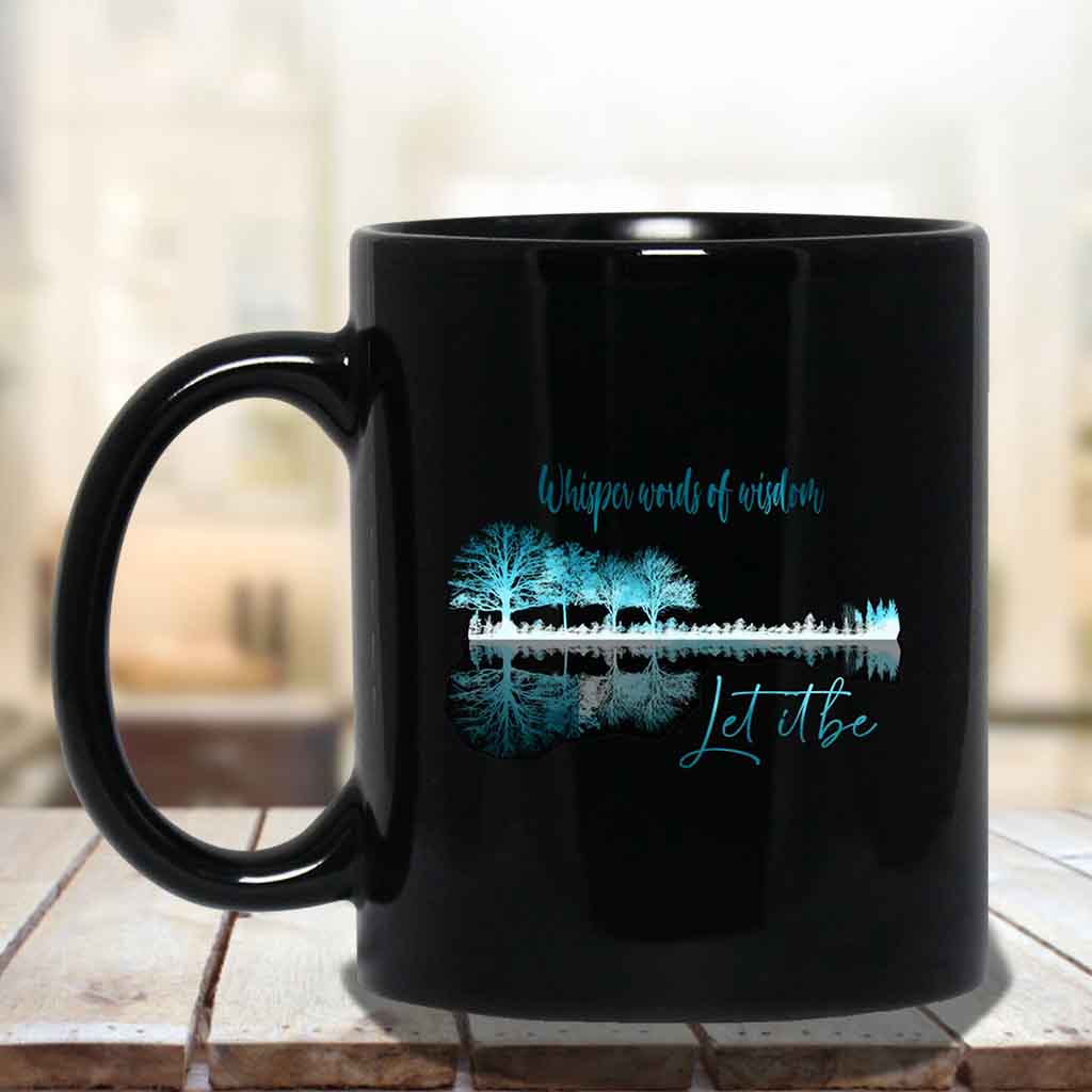 Whisper Words Of Wisdom Let It Be Tree-line Blue Black Coffee Mugs Whisper Words Of Wisdom Let It Be Tree-line Blue Black Coffee Mugs