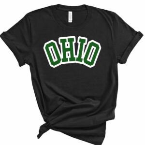 Block Outline Green OHIO Bella Canvas Tee