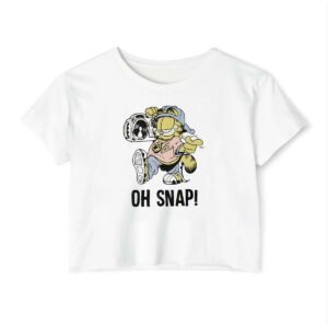 Funny Oh Snap The Cat Garfield Vintage Crop Top