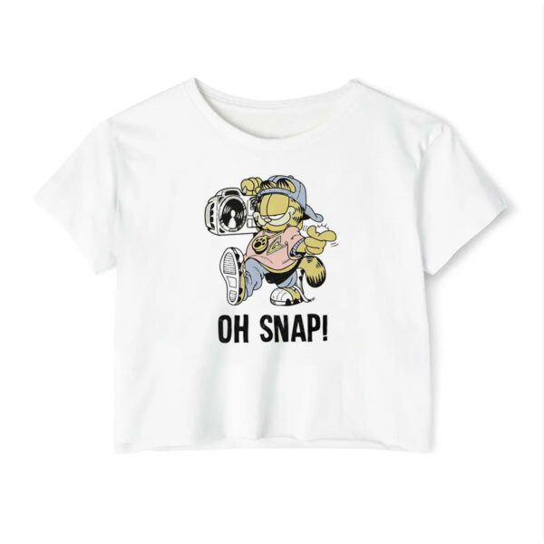 Funny Oh Snap The Cat Garfield Vintage Crop Top
