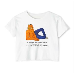 Garfield Do You Think God Stays In Heaven Crop Top