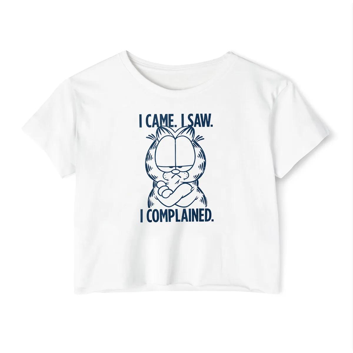 I Came I Saw The Cat Garfield Crop Top I Came I Saw The Cat Garfield Crop Top
