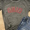 Rhinestone effect OHIO bling short sleeve tee