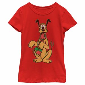 Girl’s Mickey & Friends Happy Tail Pluto Holiday T-Shirt