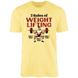 3 Rules of Weightlifting – Unisex T-Shirt