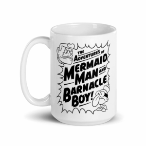 SpongeBob SquarePants Mermaidman and Barnacleboy Comic White Mug