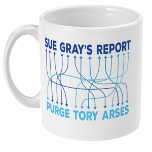 Sue Gray’s Report – Purge Tory Arses Anagram Mug