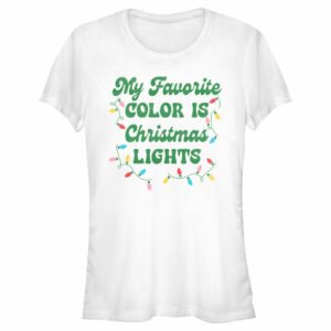 Junior’s Lost Gods My Favorite Color Is Christmas Lights T-Shirt