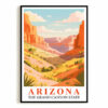 Arizona Print Travel Poster Colorful Desert Grand Canyon State National Park Souvenir Wall Art Landscape Painting For Home Living Room Office Bedroom Decor Unframed
