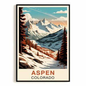 Aspen Colorado Vintage Travel Poster Nature Lover Wall Art Landscape Picture Prints Suitable For Home Room Living Room Office Bedroom Aesthetic Decor Unframed