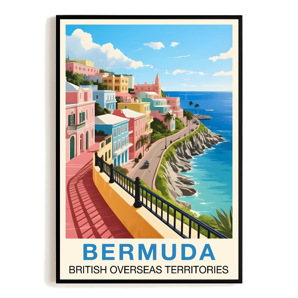 Bermuda Travel Poster Vintage Scenic Coastal Town Souvenir Wall Art Landscape Print Painting Picture For Home Room Living Room Office Bedroom Aesthetic Decor Unframed Bermuda Travel Poster Vintage Scenic Coastal Town Souvenir Wall Art Landscape Print Painting Picture For Home Room Living Room Office Bedroom Aesthetic Decor Unframed