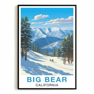 Big Bear California Vintage Travel Poster Nature City Wall Art Landscape Picture Prints Suitable For Home Room Living Room Office Bedroom Aesthetic Decor Unframed